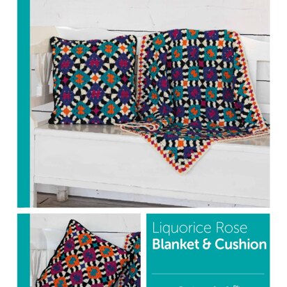 Liquorice Rose Blanket & Cushion Set in West Yorkshire Spinners ColourLab - Downloadable PDF