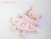 Pink Waldorf knitted girl doll for small babies