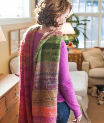 Churchmouse Studio Color Play Mohair Scarf & Wrap in Rowan Kidsilk Haze PDF