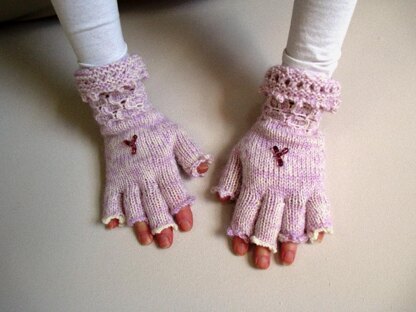 Wasp patterned Fingerless Gloves