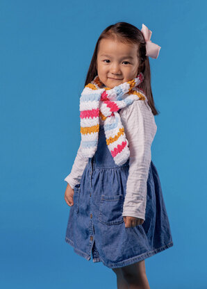 Squishy Scarf - Free Crochet Pattern For Kids in Paintbox Yarns Chenille by Paintbox Yarns