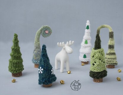 Knitted flat 7 Pine Christmas Trees