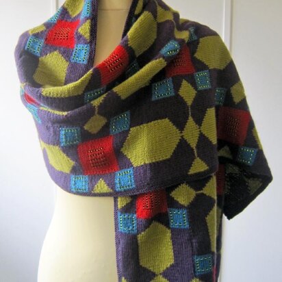 Moroccan tile wrap - knitting pattern