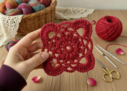 Crochet Square Motif Pdf + Video Tutorials