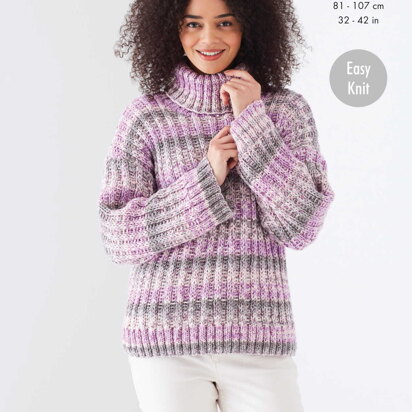 Sweater and Cardigan Knitted in King Cole Drifter Aran - 5735 - Downloadable PDF