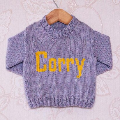 Intarsia - Corry Moniker Chart - Childrens Sweater