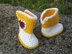 Yellow baby booties