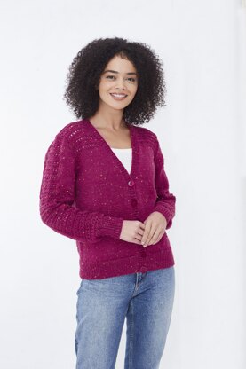 Cardigan and Sweater in King Cole Big Value Tweed DK - 5709 - Downloadable PDF