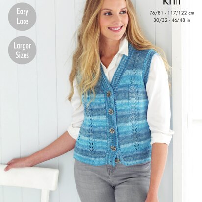 Waistcoat & Slipover in King Cole Island Beaches DK - 5611 - Downloadable PDF