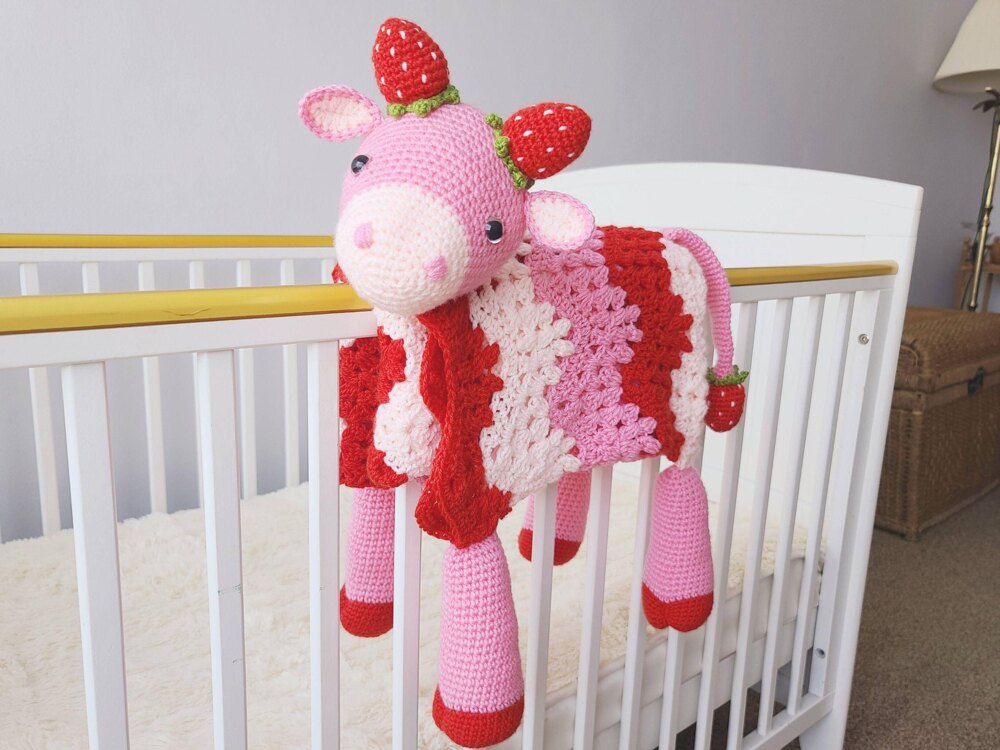 Crochet cow baby store blanket