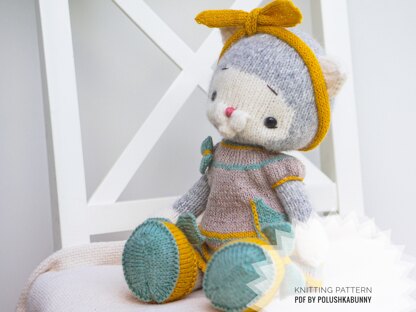 Knitting Pattern Doll Clothes, Outfit Betty for 40 cm doll