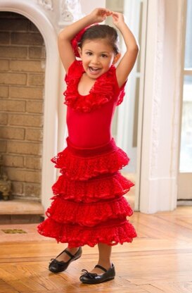Little Flamenco Dancer in Red Heart Soft Solids - LW3808