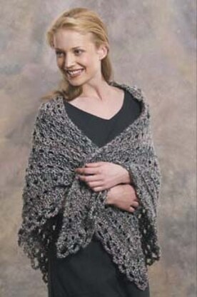 Easy Triangle Shawl in Lion Brand Homespun - 60301-1