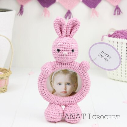 Crochet Pattern Photo Frame-Holder Easter