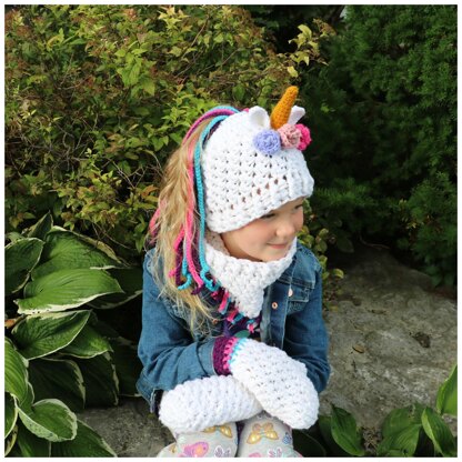 Unicorn Ponytail Hat Set