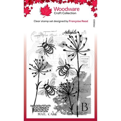 Woodware Francoise Read Three Bees Clear Stamp 4in x 6in