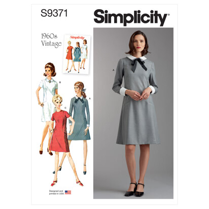 Simplicity Misses' and Women's Dress with Collar, Cuff and Sleeve Variations S9371 - Sewing Pattern