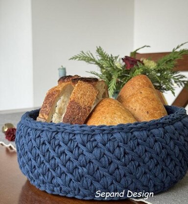 Recycled (t-shirt) yarn basket- 119