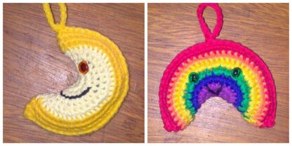 Amigurumi Moon and Rainbow