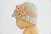 Knitted Girls Cloche Hat With Pleated Edge, Slip Stitch Band and Crochet Retro Daisy