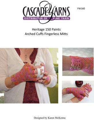 Arched Cuff Mitts in Cascade Heritage 150 - FW160 - Free PDF