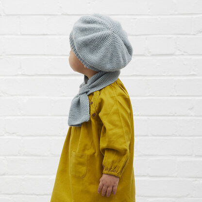 Celestia Beret & Cravat - Knitting Pattern for Babies in Debbie Bliss Luna