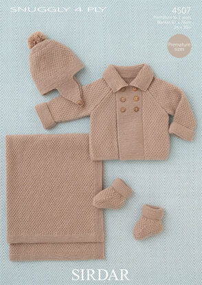 Baby Boy'S Coat, Helmet, Bootees and Blanket in Sirdar Snuggly 4 Ply 50g - 4507 - Downloadable PDF