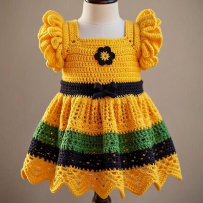 Crochet Baby Dress Pattern PDF + Video | Easy Lacy Baby Dress