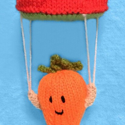 Parachute Kevin the Carrot plush - knitting pattern