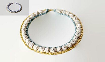 Double color gold chain necklace