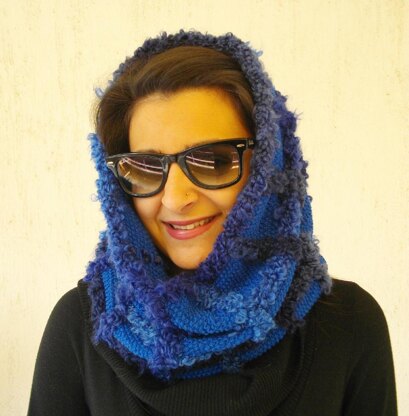 Dazzling blue tartan cowl