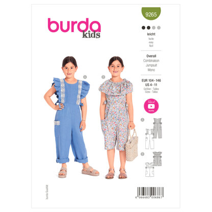 Burda Style Kids Overalls B9265 - Paper Pattern, Size 104 - 146