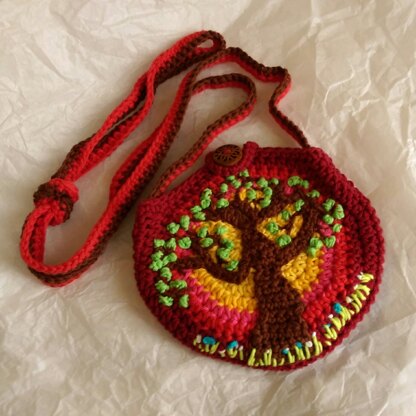 'Dawn Tree' Crochet Cross-body Bag