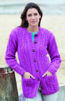 Round shop neck cardigan