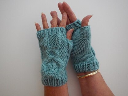 New Cute Rabbit Knitting Gloves Female Winter Mittens (Color : Gold, Gloves  Size : One Size)