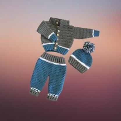 Crochet baby sweater set