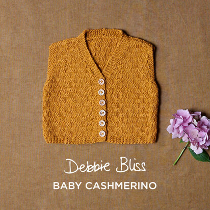 Super Simple Waistcoat - Free Knitting Pattern in Debbie Bliss Baby Cashmerino - Downloadable PDF - knitting pattern