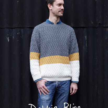 "Dave Sweater" - Sweater Knitting Pattern For Men in Debbie Bliss Aymara - DB211