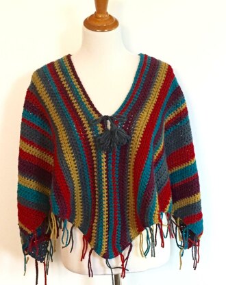 Colorful Stripes Poncho