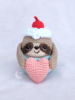 Valentine's Day Sloth Cupcake
