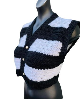 Wednesday Cropped Crochet Waistcoat