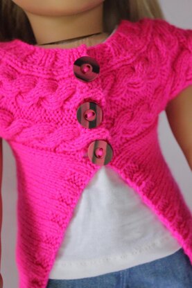 Cable Shrug for 18 inch Dolls