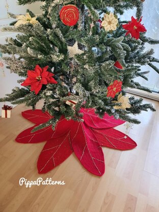 Poinsettia Christmas Tree Skirt