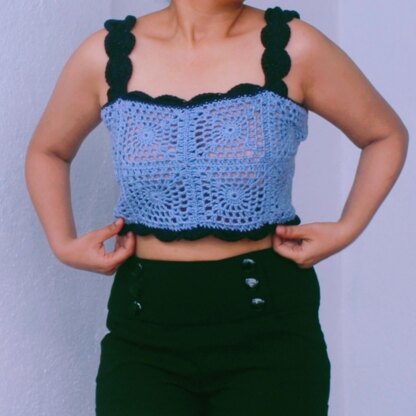 Purple granny square Crop top