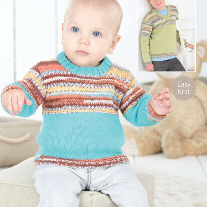 Sweaters in Sirdar Snuggly Baby Crofter DK and Snuggly DK - 4481 - Downloadable PDF