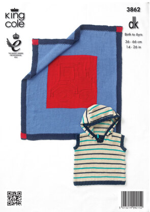Boys' Sweater, Pullover and Blanket in King Cole Cottonsoft DK - 3862