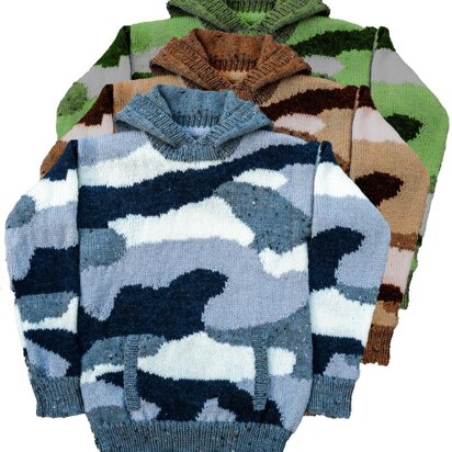 Camouflage Hoodie/hoody with hand-warmer pockets