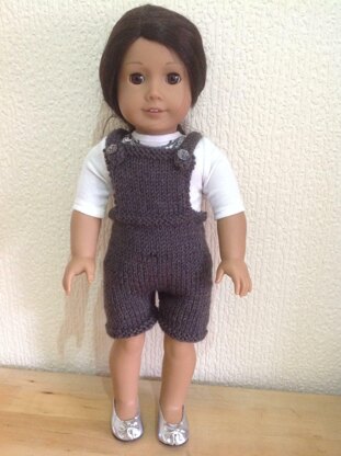 Dolls hooded gilet and dungarees