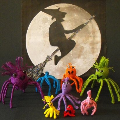 FREE Halloween Spider Family knitting pattern