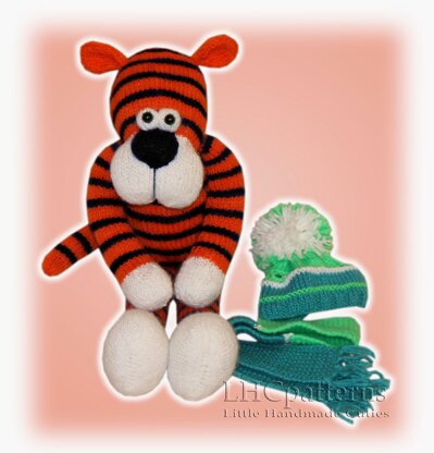 Tiger Knitting Pattern, Knitted Tiger, Animal Knitting Pattern